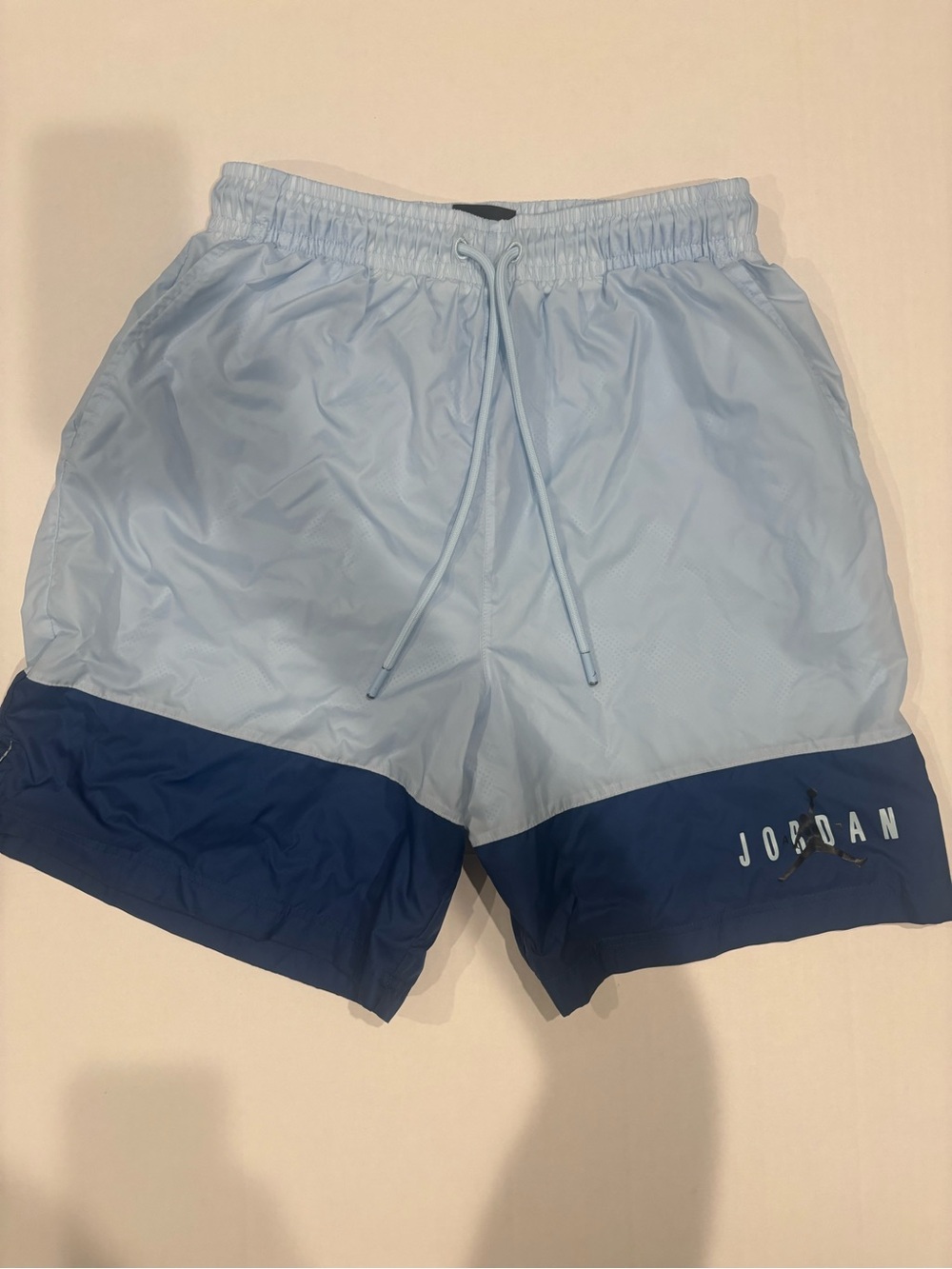 Nike Air Jordan Swim Trunks Mens Medium Blue Colorblock 7” Mesh Board Shorts
